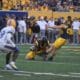 WVU Football kicker Kade Hensley makes a field goal versus Pitt