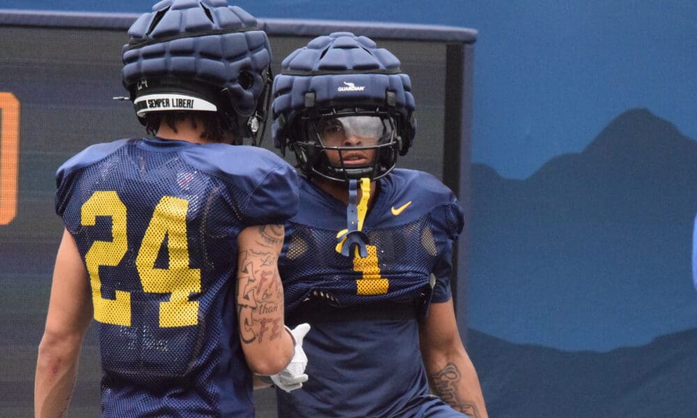 WVU Football RB Jahiem White and Rodney Gallagher