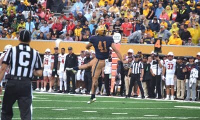 WVU Football Punter Oliver Straw against Utah