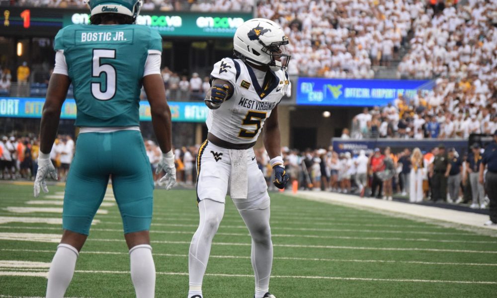 WVU Football WR Jaden Bray lines up against Coast Carolina