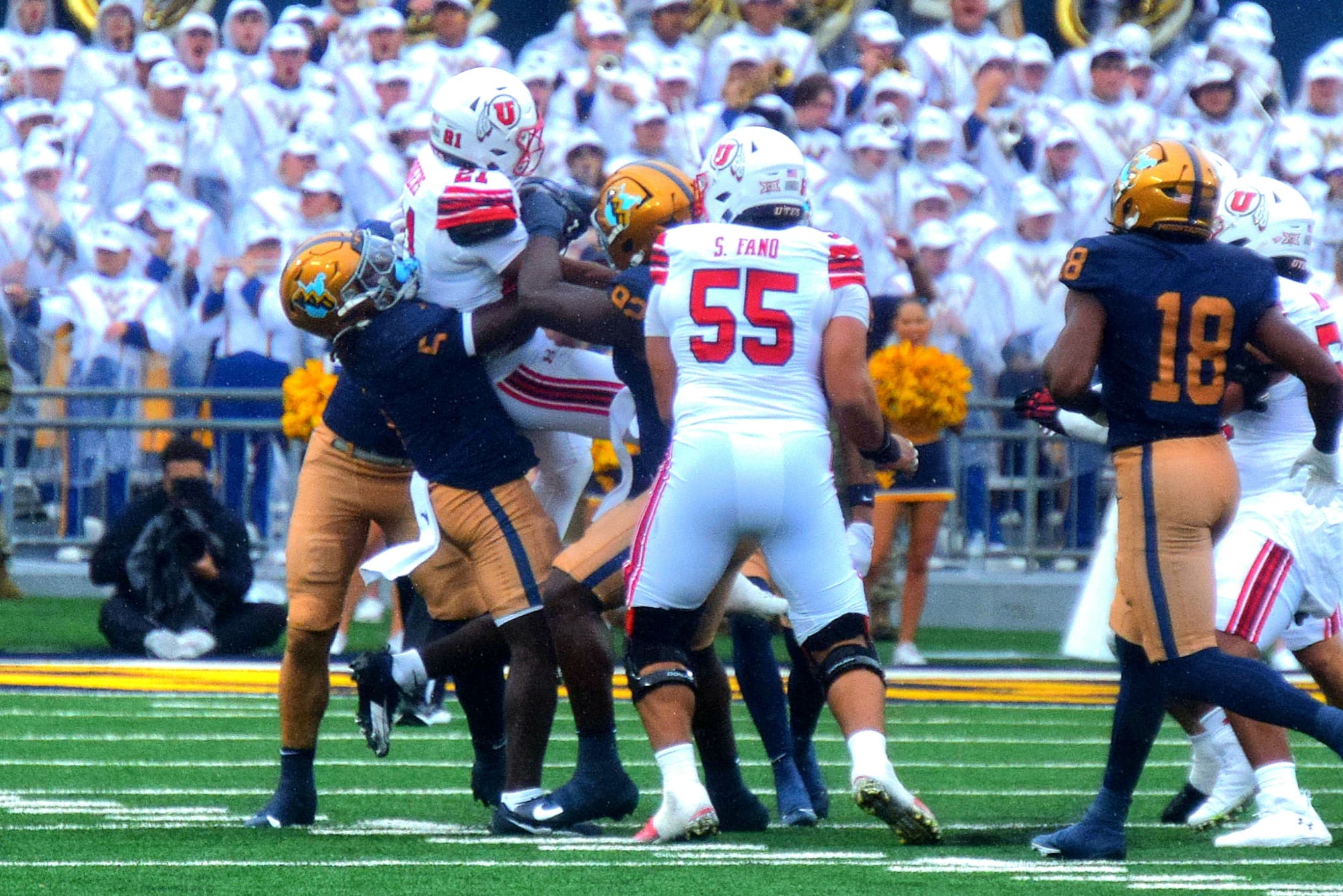 WVU Football Fred Perry tackle versus Utah