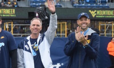 WVU Women's Basketball Head Coach Mark Kellogg and Athletic Director Wren Baker