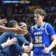 WVU Basketball Treysen Eaglestaff and bench