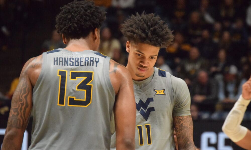WVU Men's Basketball Jonathan Powell and Amani Hansberry