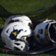 WVU Football white helmets stock