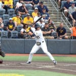 WVU Baseball Logan Sauve hitting