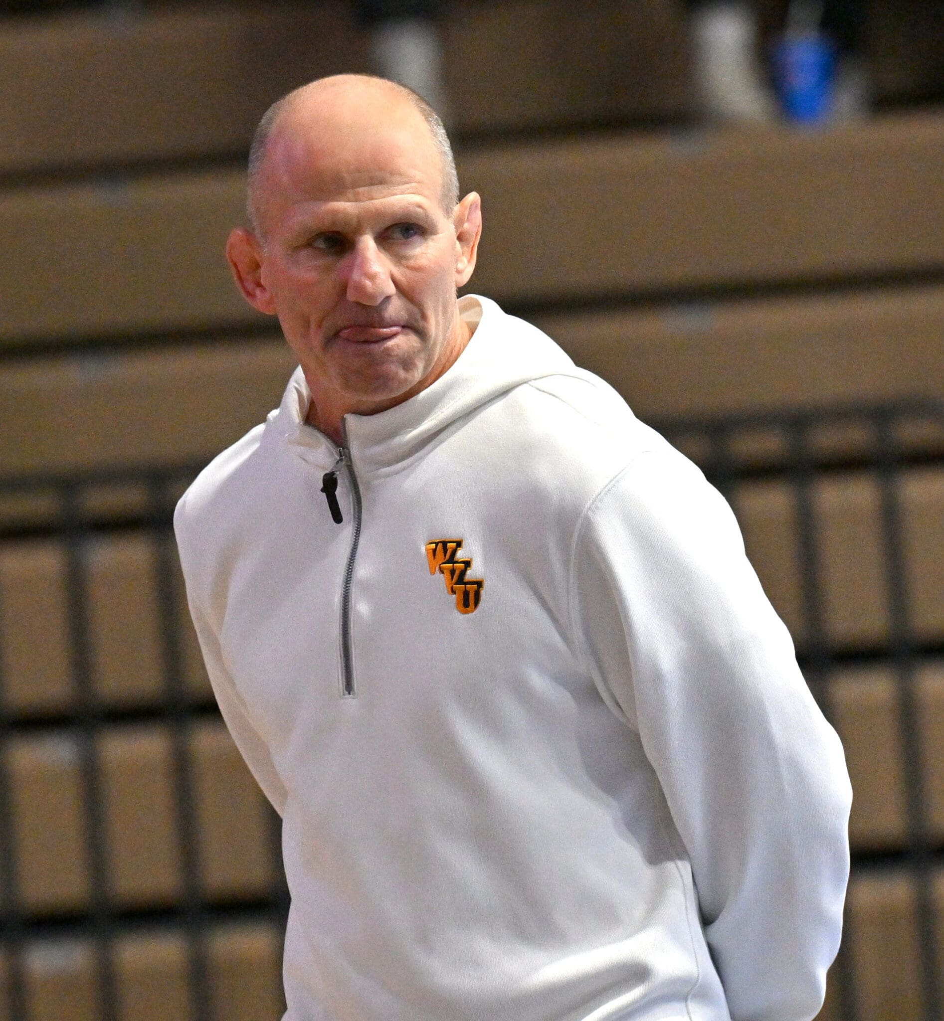 WVU wrestling HC Tim Flynn
