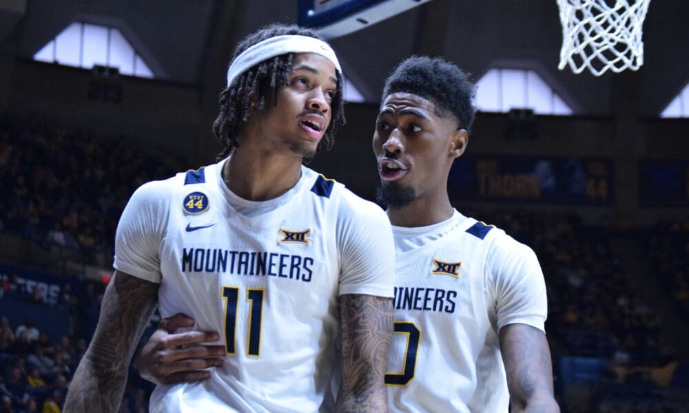 WVU Basketball Jonathan Powell and Eduardo Andre