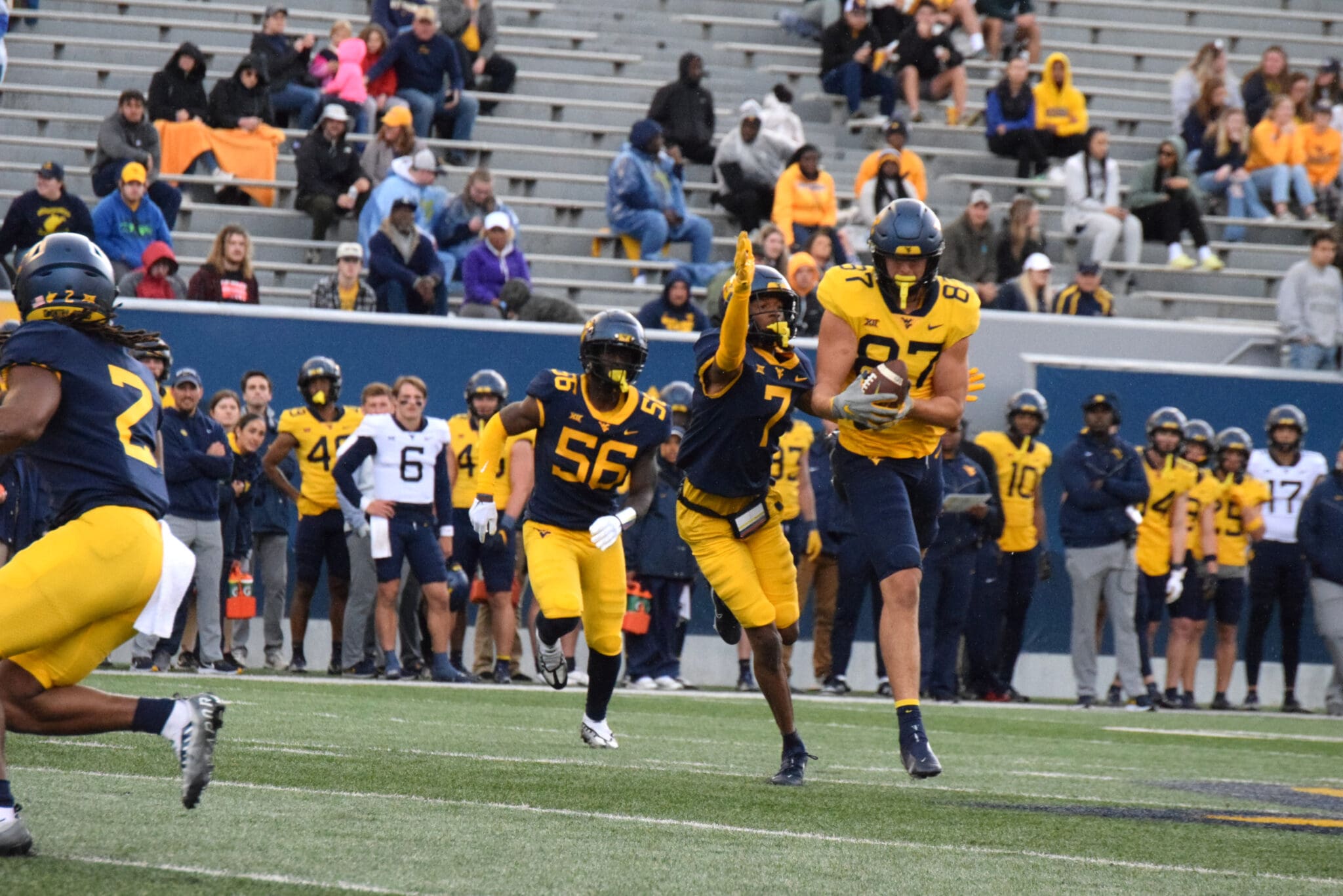 WVU Football TE Kole Taylor making a catch