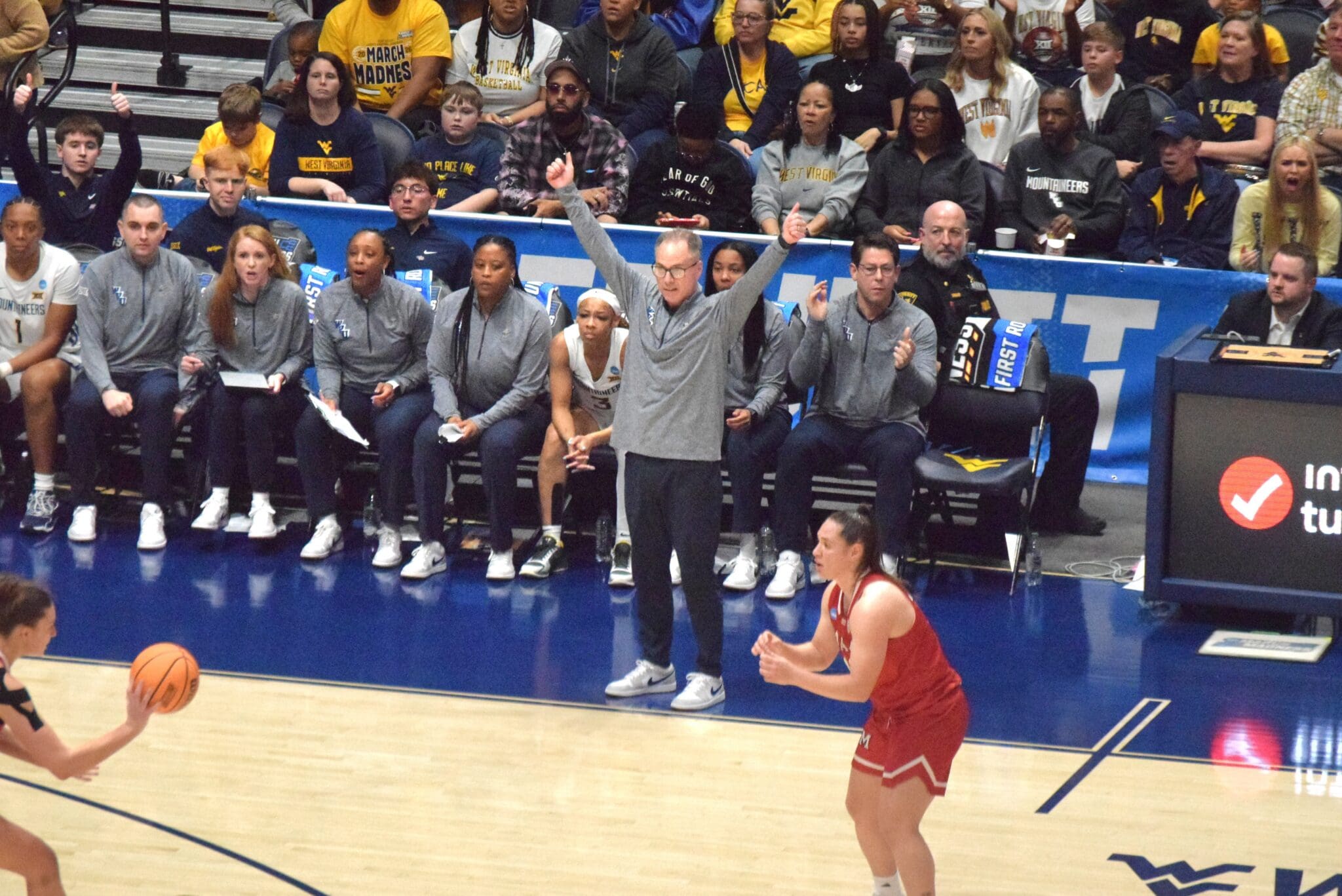 WVU Women's Basketball HC Mark Kellogg at NCAA Tournament
