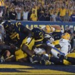 WVU Football RB Tye Edwards scores in overtime versus Pitt