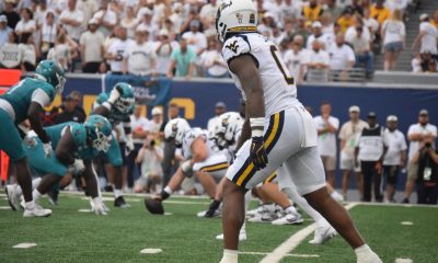 WVU Football line of scrimmage against Coastal Carolina