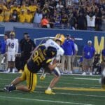 WVU Football DL Eddie Vesterinen tackles Pitt QB Eli Holstein