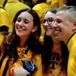 WVU Basketball Head Coach Ross Hodge with Students