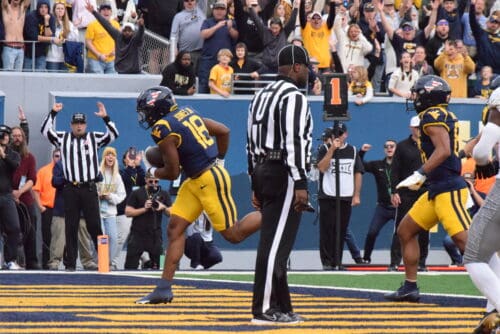 WVU Football LB/RB Curtis Jones run in for a touchdown against Colorado