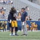 WVU Football HC Rich Rodriguez and QB Jaylen Henderson at Spring Showcase