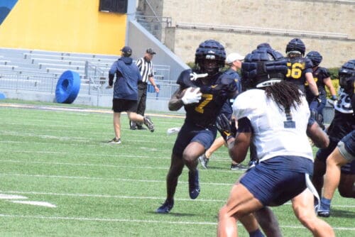 WVU Football DB Garnett Hollis and WR Traylon Ray