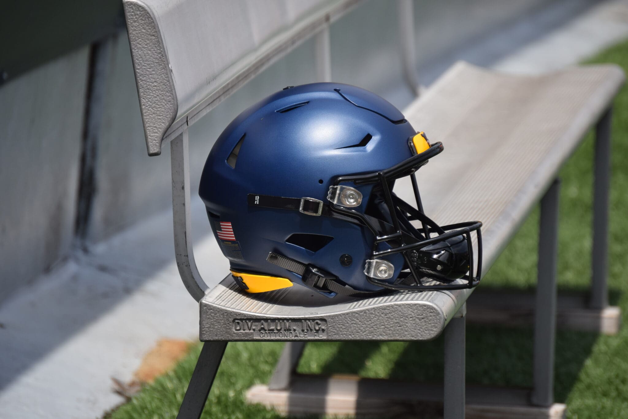 WVU Football Helmet stock