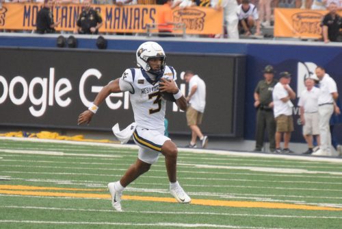 WVU Football QB Michael Hawkins Jr. Runs the ball