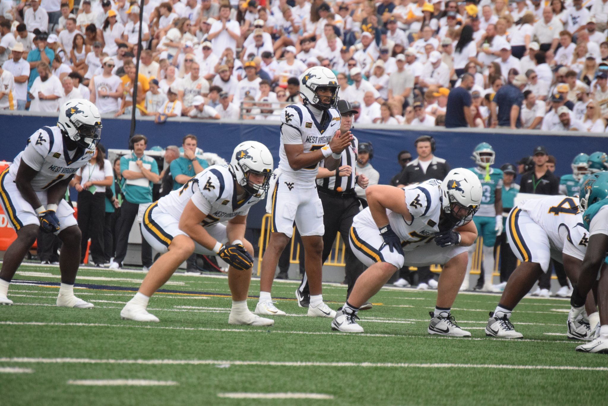 WVU Football QB Michael Hawkins Jr. And Offensive Line