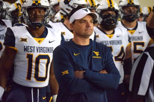 WVU Football HC Neal Brown leading team with Jared Bartlett