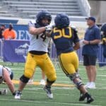 WVU Football OL Freshman Kevin Brown versus Harper Holloman Spring 2026