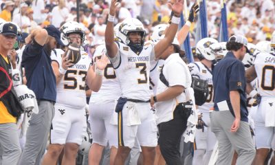 WVU Football QB Michael Hawkins on sideline