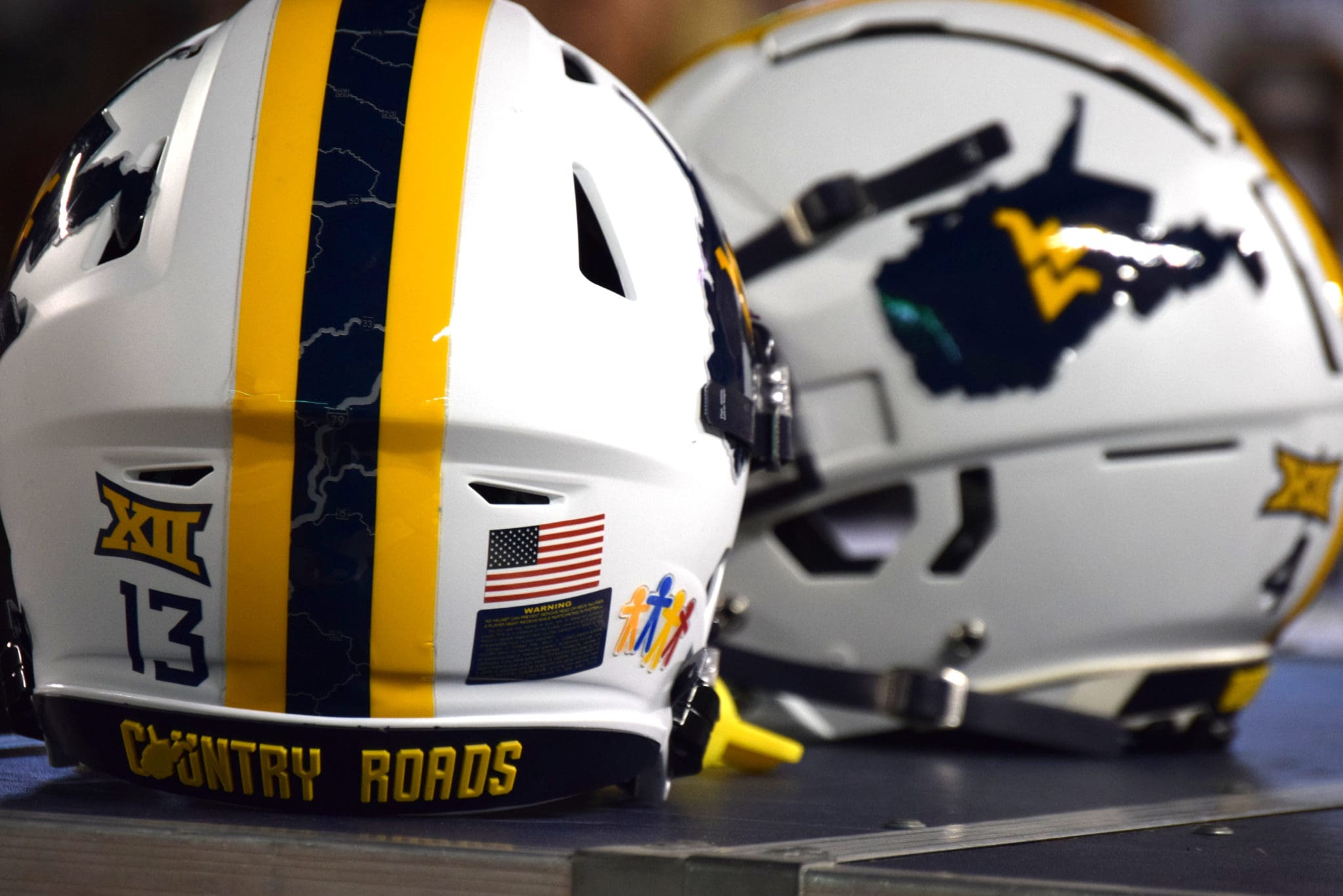 WVU Football Country Roads White helmet