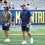 WVU Football HC Rich Rodriguez angry during scrimmage