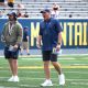 WVU Football HC Rich Rodriguez angry during scrimmage