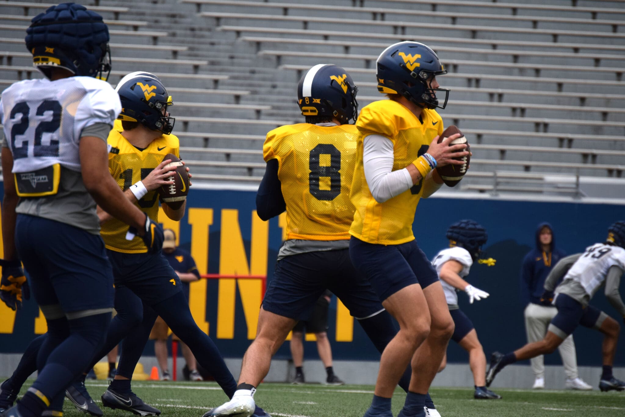 WVU Football QBs Garrett Greene and Nicco Marchiol