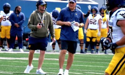 WVU Football HC Rich Rodriguez during Gold-Blue spring scrimmage