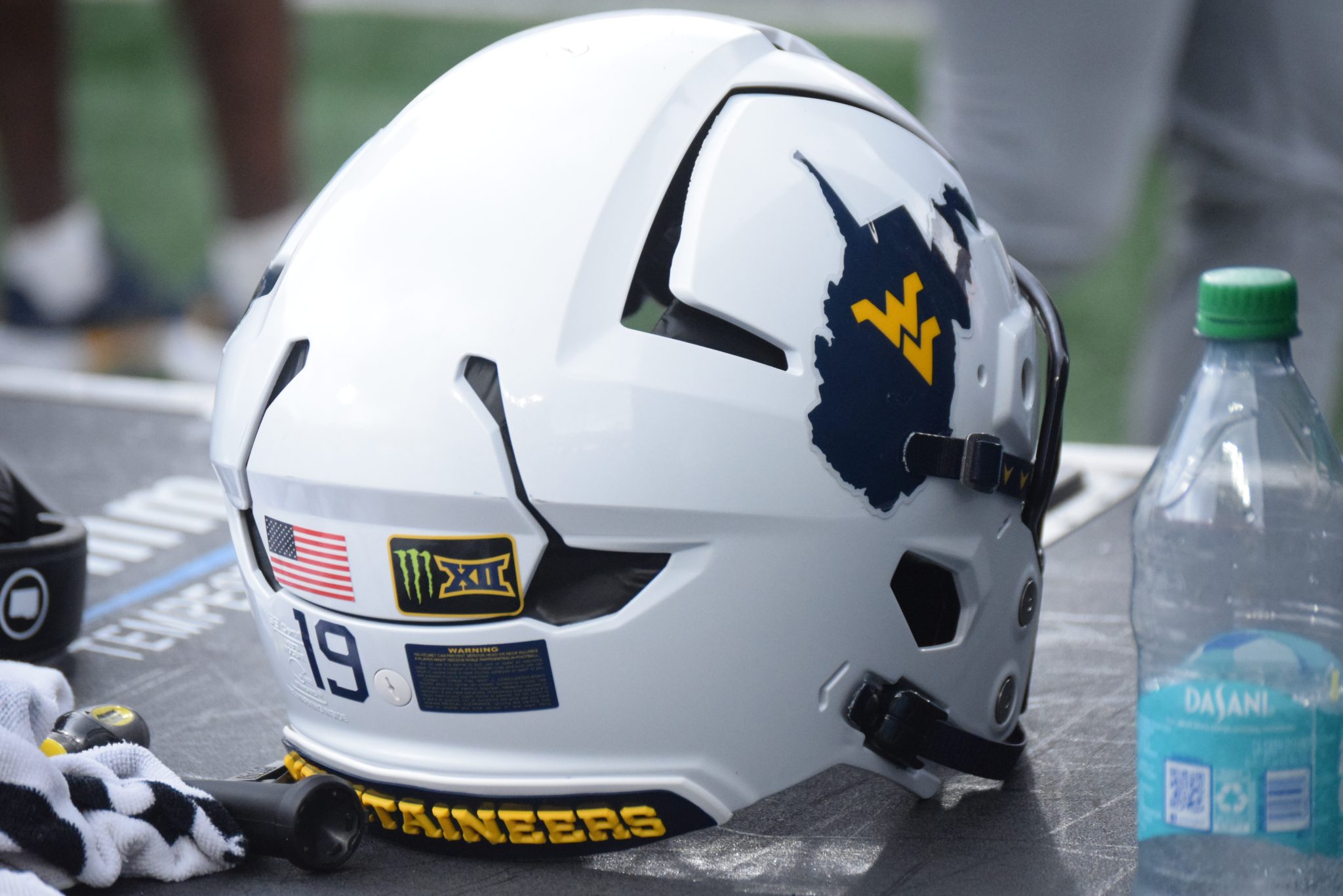 WVU Football Helmet stock photo