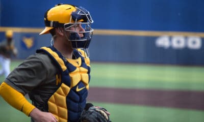 WVU catcher Caleb McNeely