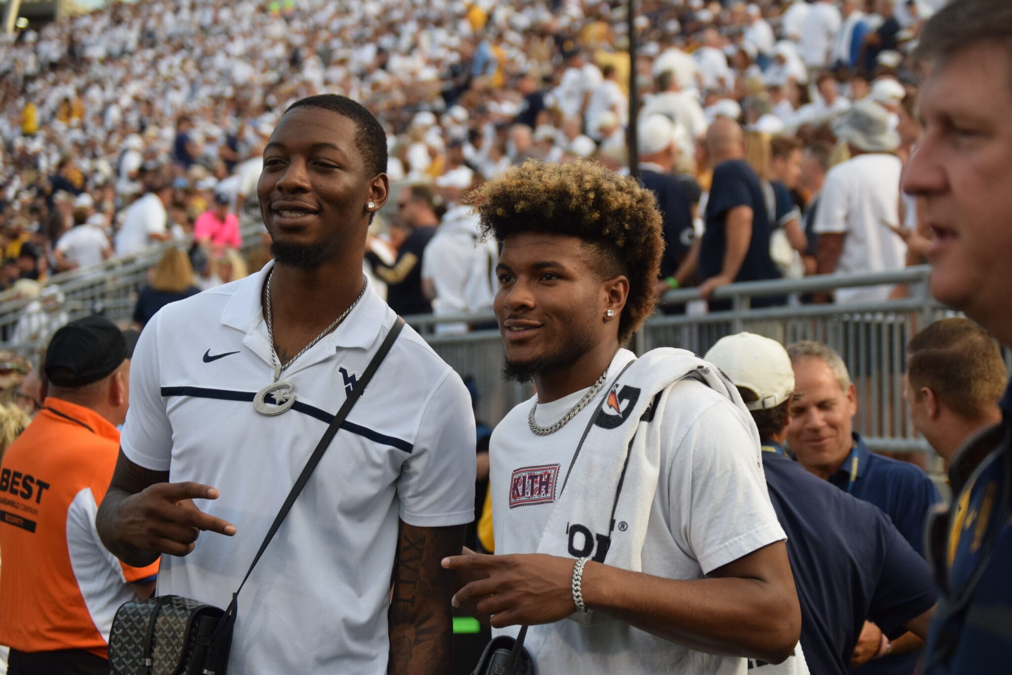 WVU Basketball Alumni Gabe Osabouhien and Miles McBride at Penn State