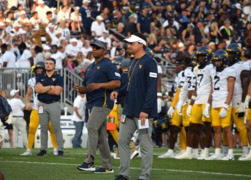 WVU Football HC Neal Brown and OC Chad Scott