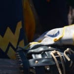 WVU Baseball glove stock
