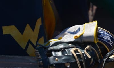 WVU Baseball glove stock