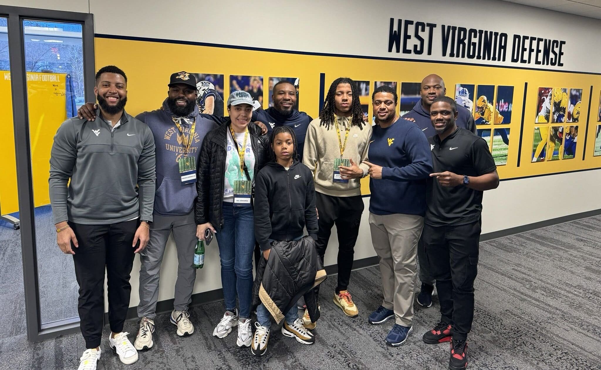WVU Football CB commit with WVU coaches
