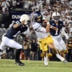 WVU Football QB Garrett Greene tackled by Penn State