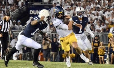 WVU Football QB Garrett Greene tackled by Penn State