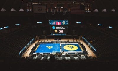 WVU Wrestling set up at Coliseum