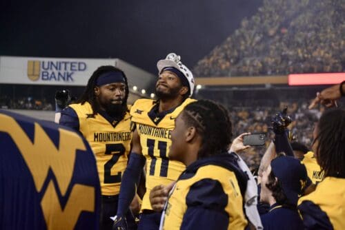 WVU Football Beanie Bishop Jr. and Aubrey Burks