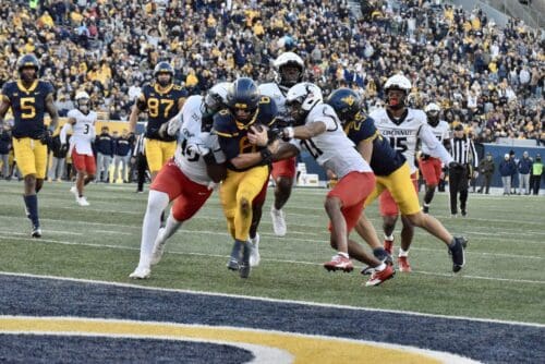 WVU Football QB Garrett Greene scores TD through Cincinnati defense