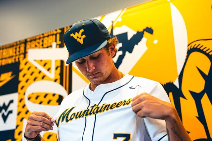 WVU Baseball transfer pitcher Joshua Surigao. Image courtesy of Joshua Surigao's Twitter account.