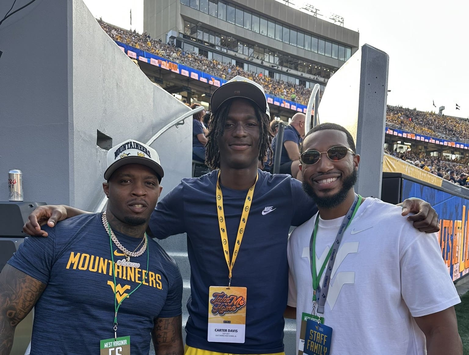WVU Football commit Carter Davis with Tavon Austin at game