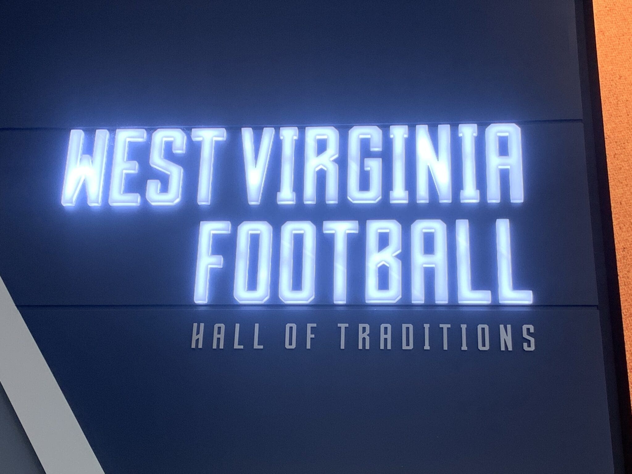 WVU Football sign at facility stock