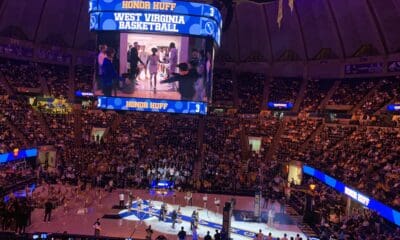 WVU Basketball Honor Huff intro at Hope Coliseum