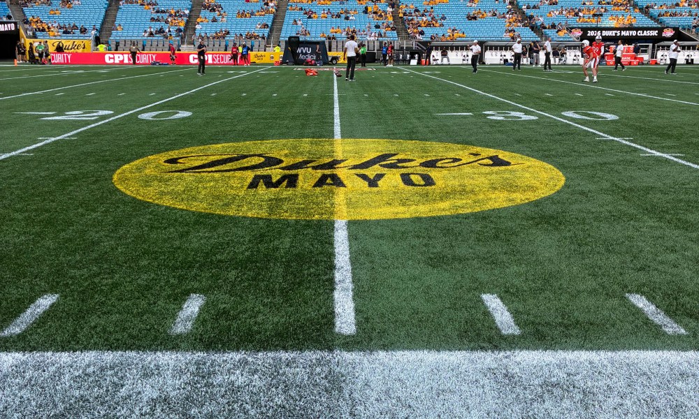 Duke's Mayo logo on field
