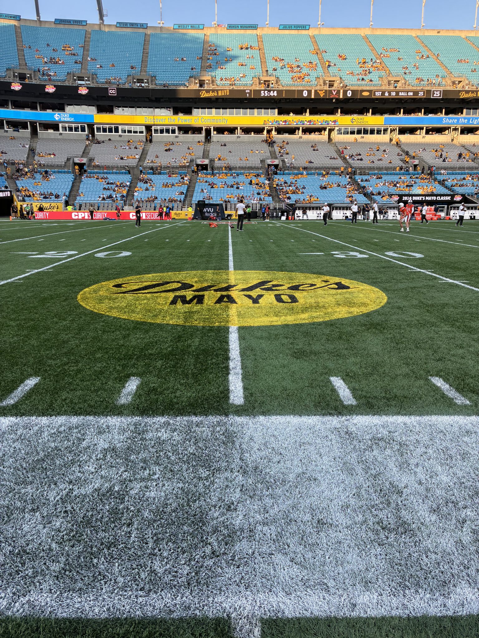 Duke's Mayo logo on field